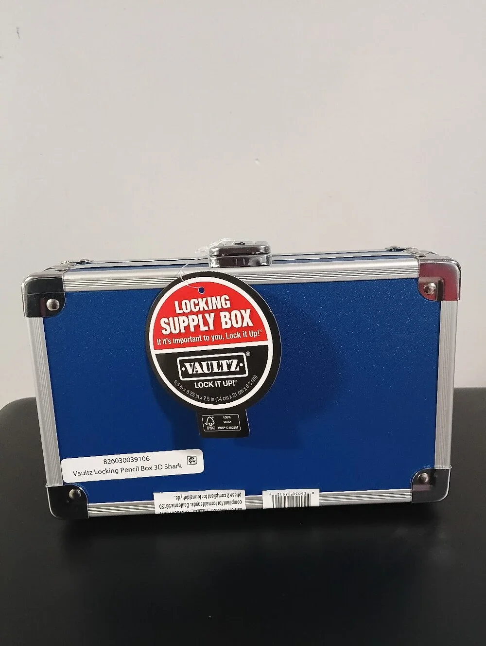 Vaultz Locking Personal Storage Box - Shark Attack Graphic - Secure Treasure.NWT